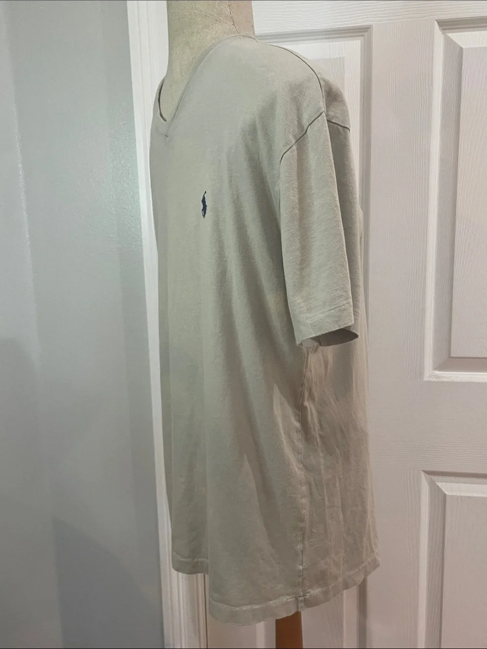 Polo by Ralph Lauren V‑Neck Short Sleeve gray Tee 100% cotton t-shirt men’s S
